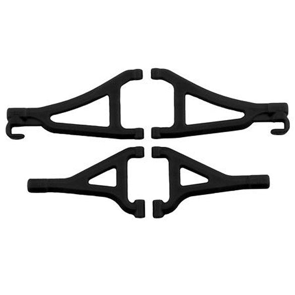 Front Up/Low A-arms, Black: 1/16 ERV